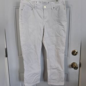 Women's White Jennifer Lopez Capri Pants Denim Jeans Size 10